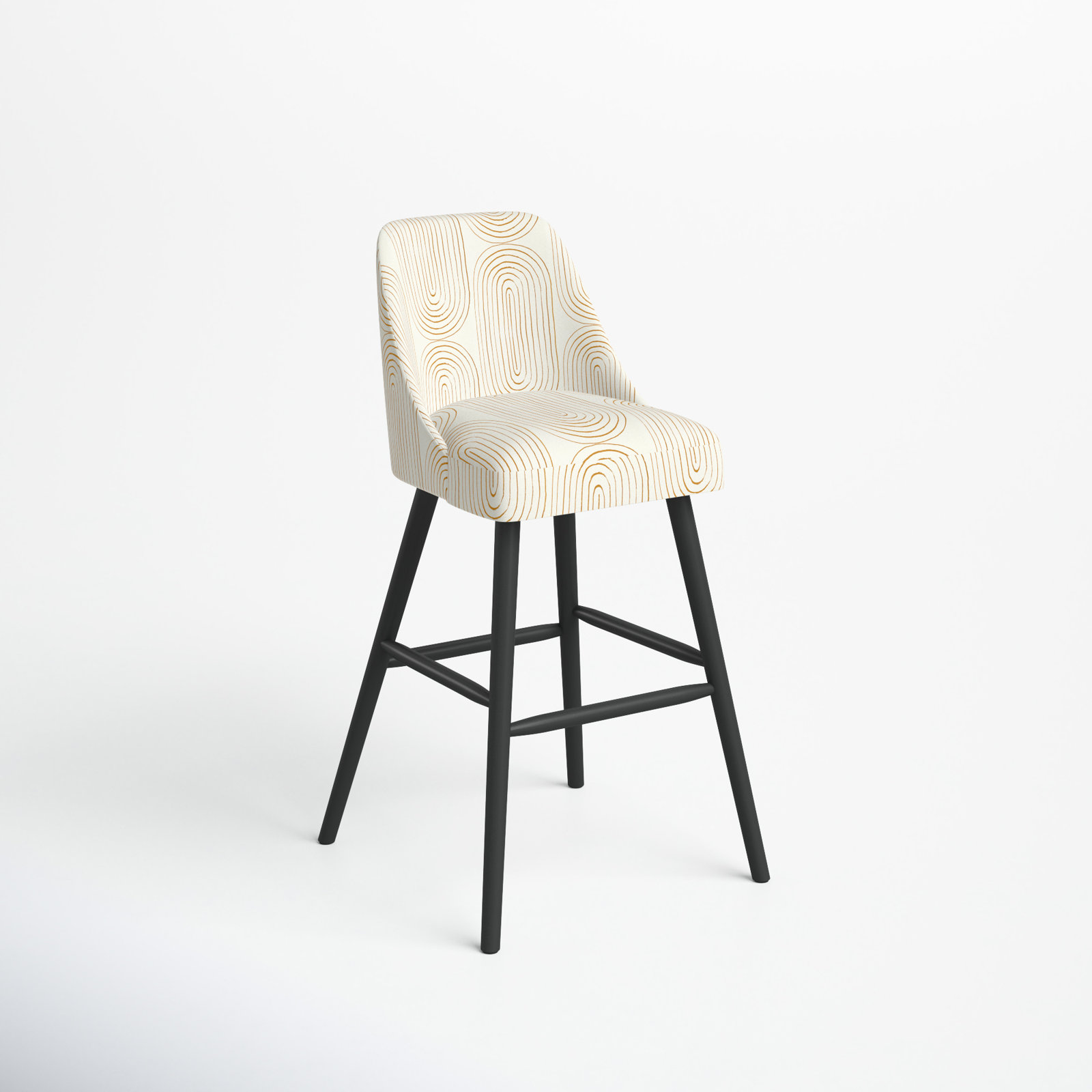 Gallie Bar & Counter Stool, Bar Stool (31” Seat Height), Natural, Splatter Ink
