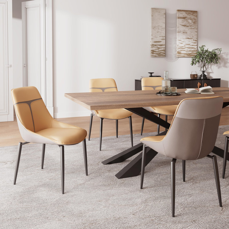 Ariss 17.3'' H Faux Leather Upholstered Metal Side Chair