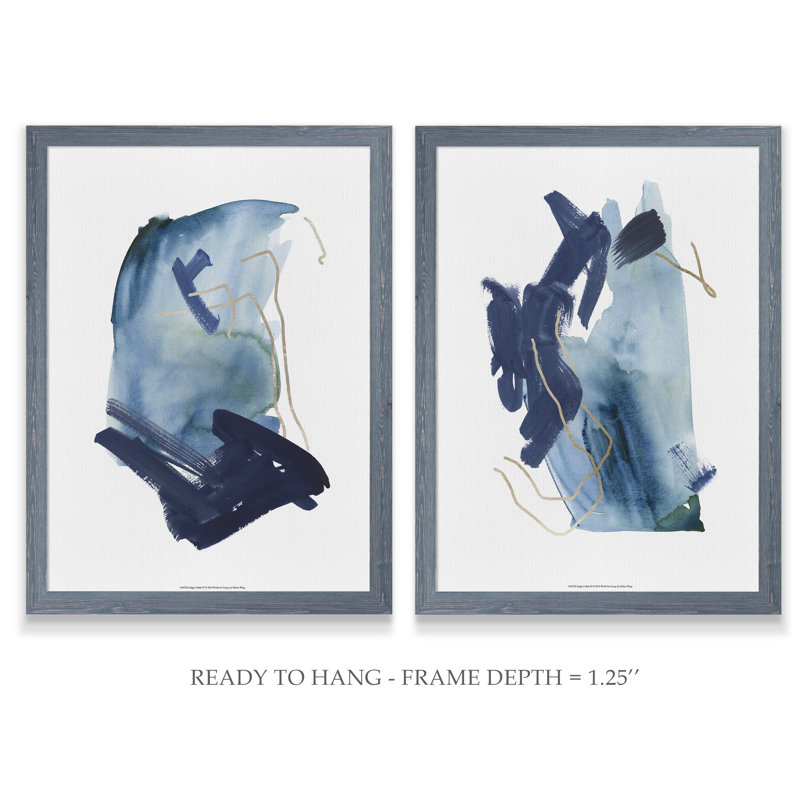 «Indigo Collide III» par Vincent Van Gogh, ensemble de 2 reproductions d'art encadrées, H 24 po x l 18 po x P 1,25 po