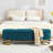 Velvet Upholstered Storage Bench with Horseshoe-Shaped Metal Legs for Living Room: Stylish and Functional Bed-End Solution-591994490