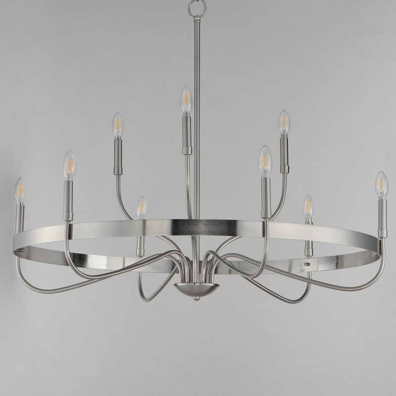Frankie-Single-Tier Chandelier, Satin Nickel