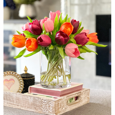 Vase tulipe 12 po rose