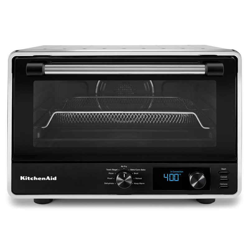 KitchenAid Digital Countertop Oven with Air Fryer, Pizza & 10 Cooking Modes in Matte Black, Contour Silver