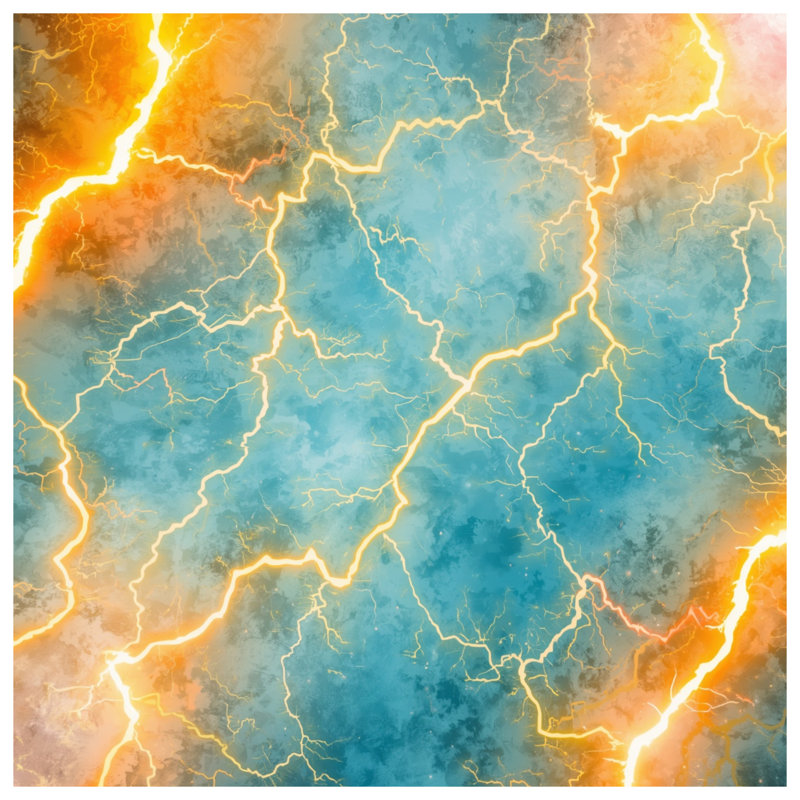 Electric Lightning Storm Bath Mat, 24in W x 17in L