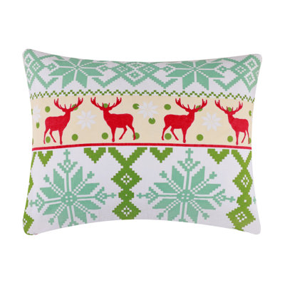 Greenland Home Fasions Fair Isle Snow Standard Sham, 20x26