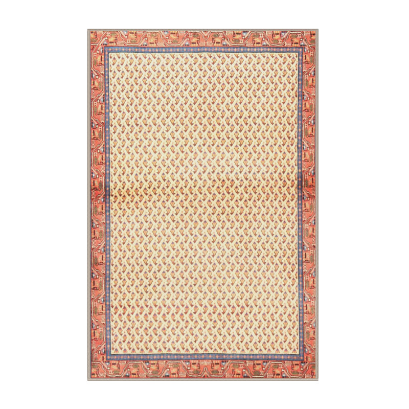 Tapis géométrique beige / rouge, Rectangle 5 pi x 7 pi