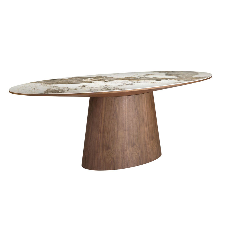 Oval Marble Top Dining Table