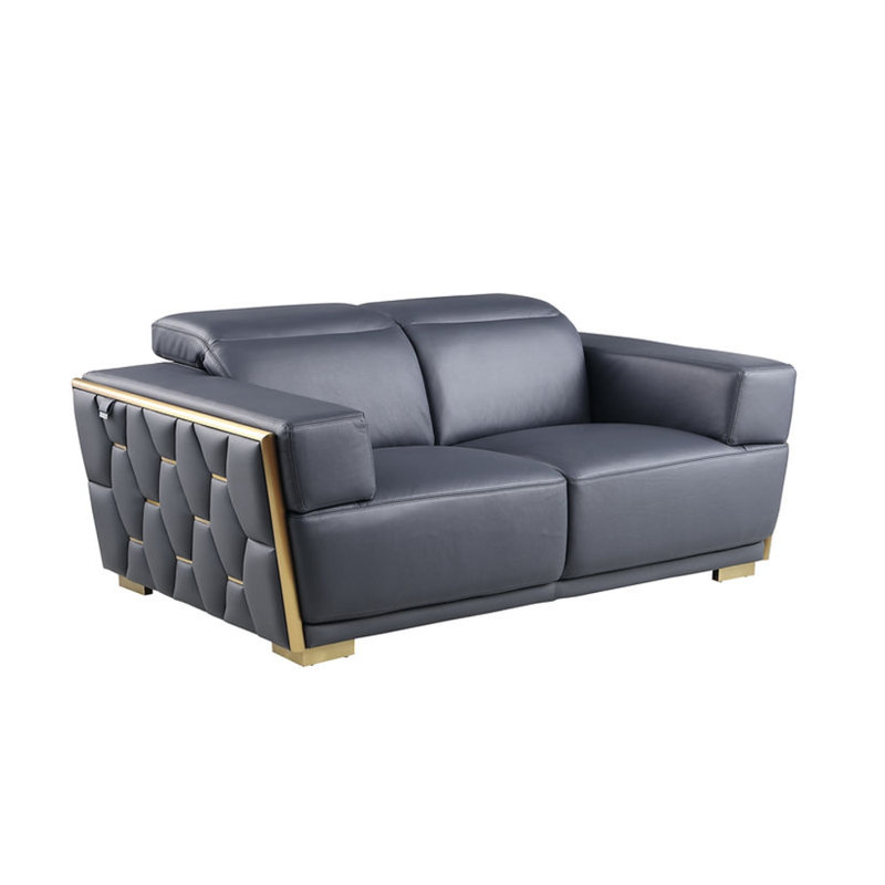 Canapé et causeuse en cuir italien Hexor, Marine