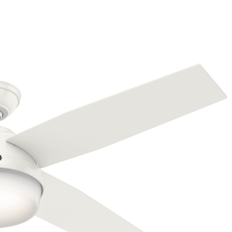 Dempsey 52" 4 - Blade Contemporary Indoor Ceiling Fan with Lights and Remote, Fresh White
