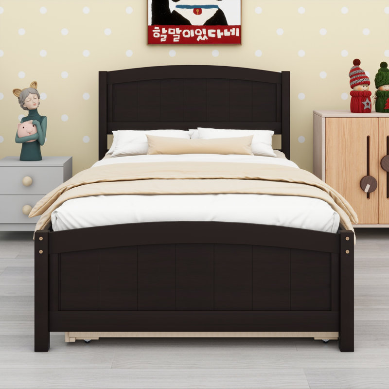 Lit plateforme avec lit gigogne, Espresso