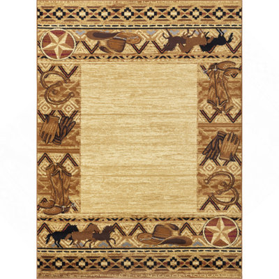Beige 7 Ft. 10 In. X 10 Ft. 3 In. Southwest Area Rug