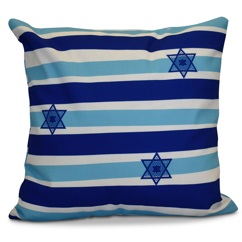 Housse de coussin décoratif à rayures et insert 2016 holiday holiday hanoukka, Bleu pâle, H 18 po x l 18 po x P 2 po