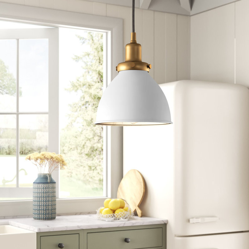 Madison 1 - Light Single Pendant, Cool Gray/Brass