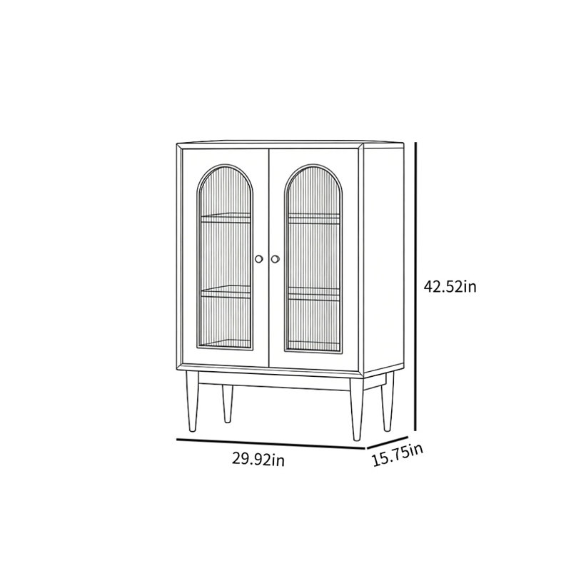 Vitrine arquée en verre moderne et minimaliste, Noyer
