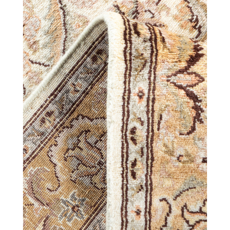 One-of-a-Kind Hayner Hand-Knotted 2'6" x 10'4" Runner Wool Area Rug in Ivory