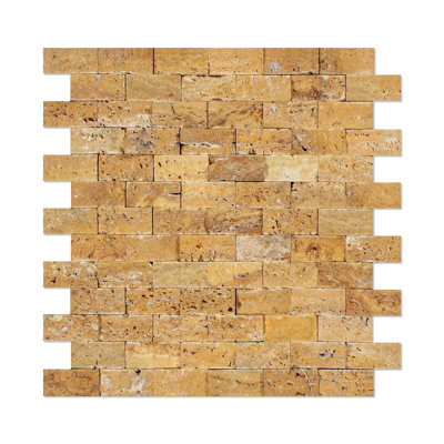 Sienna Travertine Brick Joint Mosaic Wall & Floor Tile