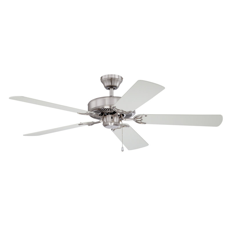 Daramanivong 52'' Ceiling Fan, Satin Nickel with Silver / White Switch Blades