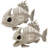 2 PCS 9.5 Halloween Poseable Fish Skeleton Decor, Animal Plastic Bones with Posable Joints for Halloween Indoor Outdoor Decorations Party Props, Yard Patio Lawn Garden Props Decor