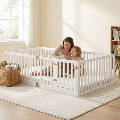 twin bed with high side rails, rubberwood bed frame with safety rails, mattress not included