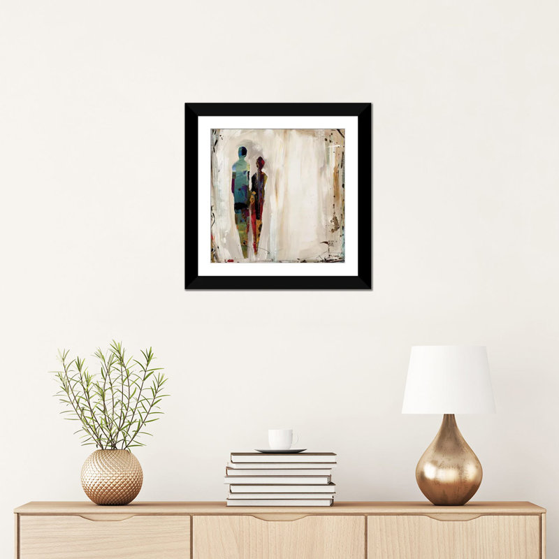 « impression », reproduction sur toile, H 16 po x l 16 po x P 1 po, Papier d'art encadré noir, Blanc