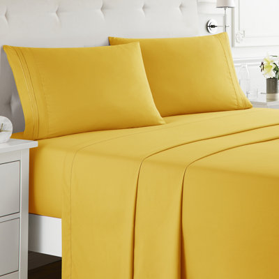  Ensemble de draps double brossé de luxe pour hôtel avec draps et taies d'oreiller très doux