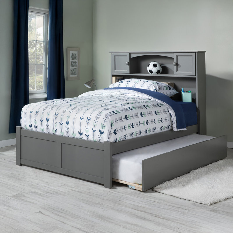 Bouldin Solid Wood Platform Bed with Panel Footboard & Trundle, Espresso