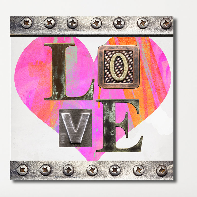 «Love», reproduction d'impression sur toile encadrée, H 36 po x l 36 po x P 1,5 po, Toile tendue
