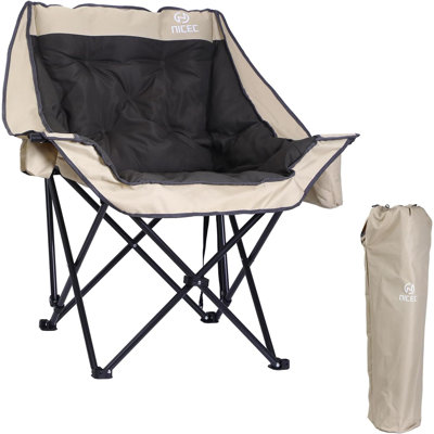 Oversized Padded Camping Chair with Cooler Bag, Cup Holder, Heavy-Duty Support up to 400LB (1 Pack) by Arlmont & Co.