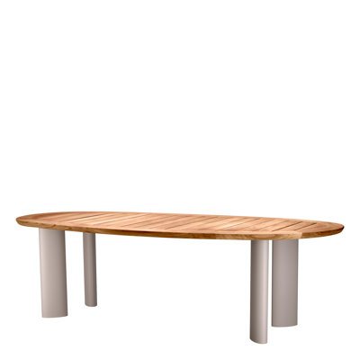 Outdoor Dining Table Free Form Natural Teak - Legs Set Of 4