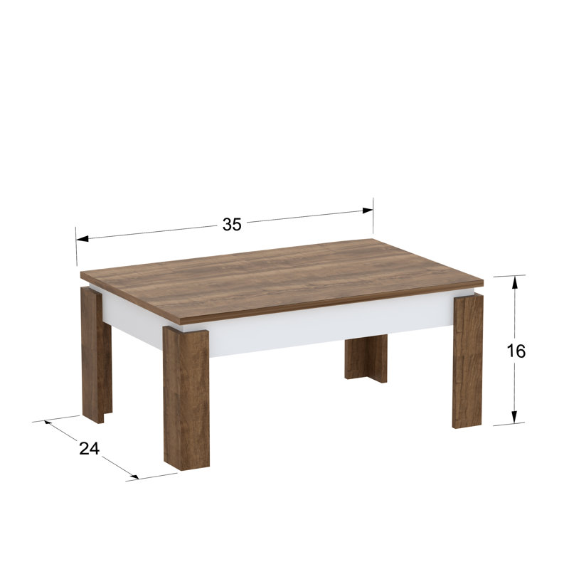 Halley Coffee Table, Walnut, White/Walnut
