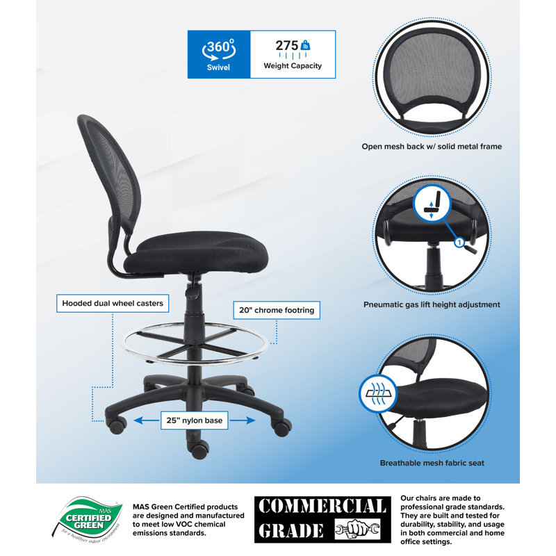 Mesh Drafting Chair, Not Included