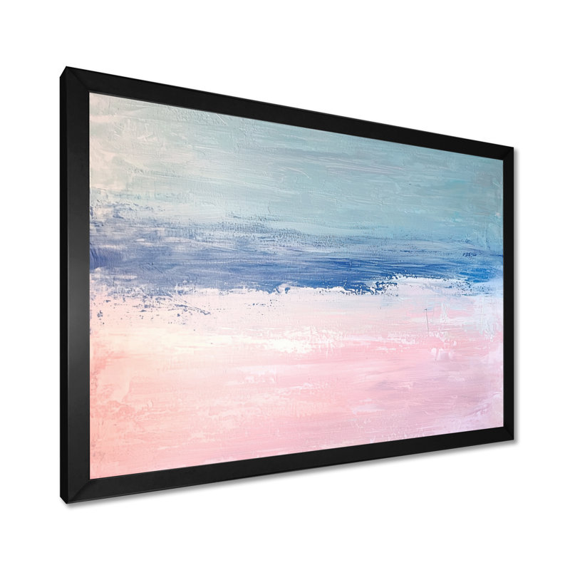 Auroral Coastal Glow In Minimalist Horizon II - impression d'art mural côtier, 12" H x 20" W, Black