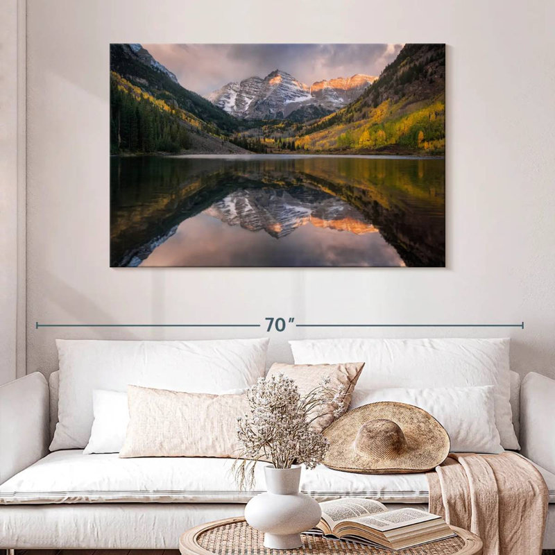 Paysage de montagne Alvord Maroon Bells, H 32 po x l 48 po