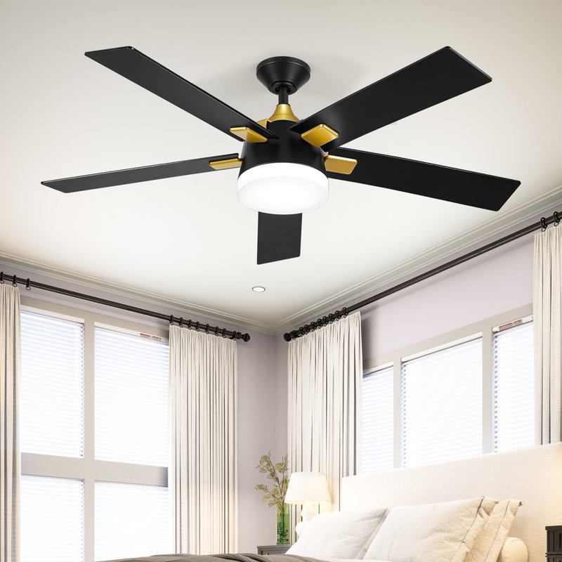 Ventilateur de plafond 52 po noir et doré Balconera