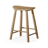 Maven Lane Luna Backless Stool in Wood Finish