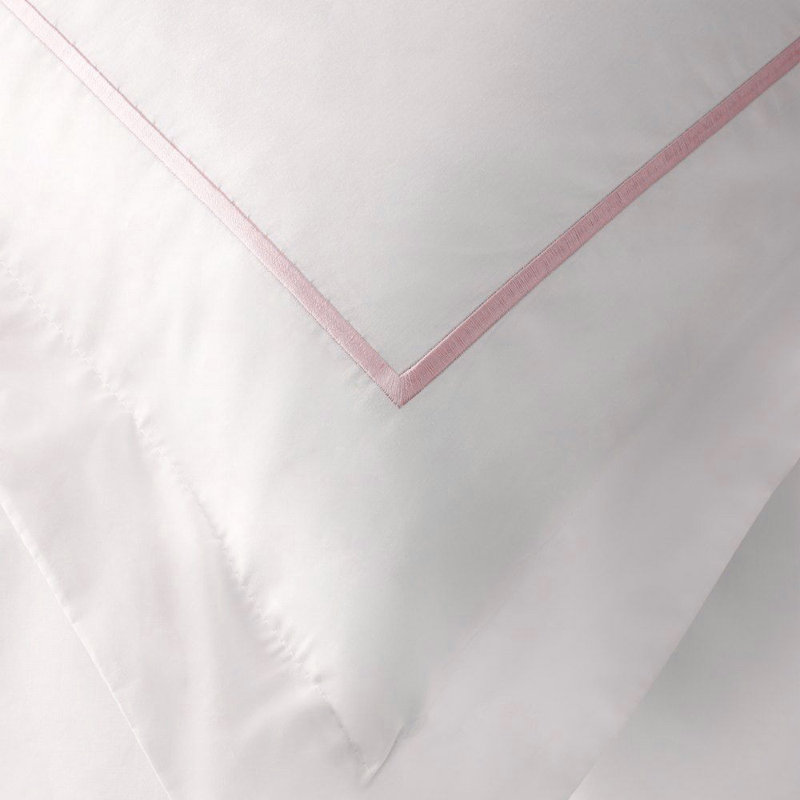 Benin Traditional Percale Duvet Cover, Rose/White, King Duvet Cover + 2 Shams