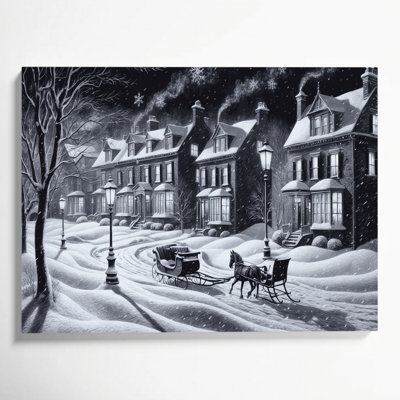 Art mural sur toile gris et noir de Noël