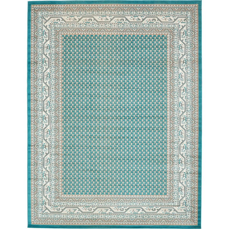 Tapis bleu turquoise Wingate, Rectangle 8 pi x 10 pi