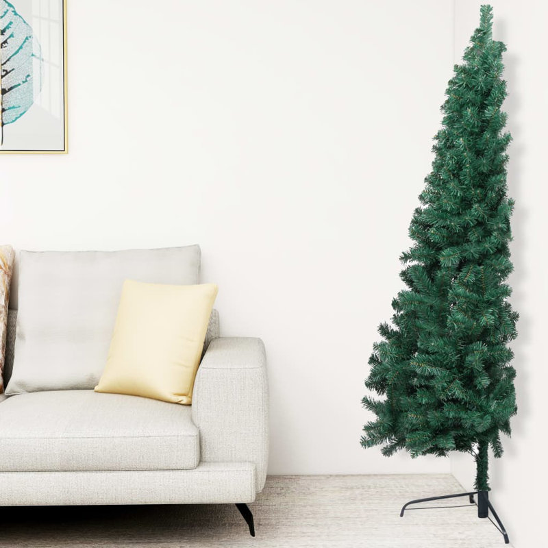 Artificial Half Christmas Tree with LEDs&Ball, 6.89ft H