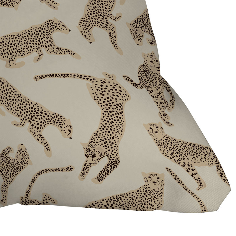  Coussin décoratif intérieur / extérieur en polyester à imprimé animal, 18 po x 18 po