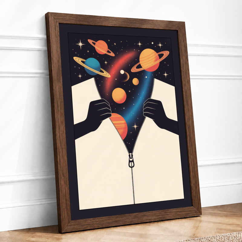 Unzipping the Universe Modern - Framed Print, A1 - 84.1 x 59.4 cm, Walnut