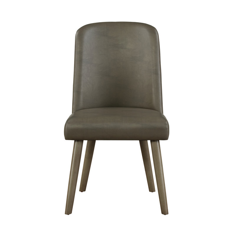 Ensemble de 2 chaises d'appoint Waylon en cuir synthétique gris et finition chêne gris