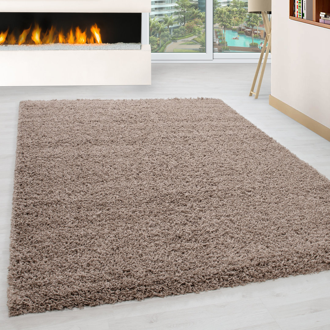 Shaggy-Teppich Riam in Beige