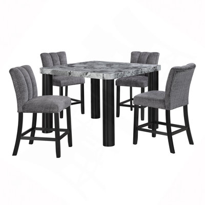 Faux Marble Dining Table with Legs