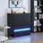 Twin Size Murphy Bed With Storage Drawer,Smart LED Lighting & Built-In Charging Station, Space-Saving Cabinet Bed For Kids,Adults,Black-995330065