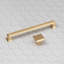 Brushed Brass Square D-Bar Handle and Coordinating Square Knob-126282156