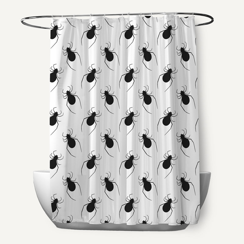Eni Animal Print Shower Curtain, White