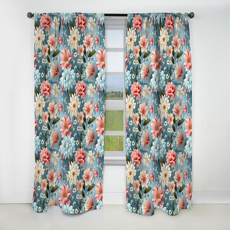 Bohemian Damask Harmony I - Rideau damassé - Rideau occultant damassé - 1 panneaux, L 52 po x L 63 po