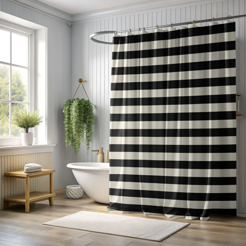 Brun clair - Rideau de douche Premium, H 74 po x l 71 po