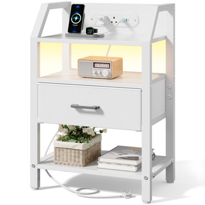 46 cm W Steel Bedside Table